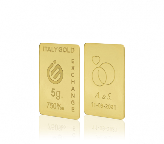 Lingou de Aur cadou pentru Căsătorie 18 K de 5 g.  IGE GOLD